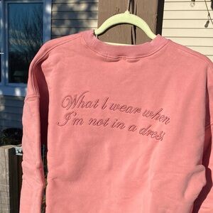 Ivy City Co Pink Embroidered Sweatshirt and Sweatpants Set Size Medium